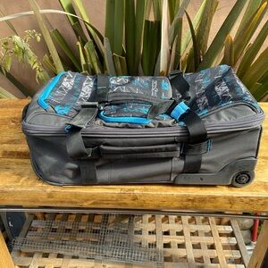 Jansport Black and Blue Rolling Duffel Bag